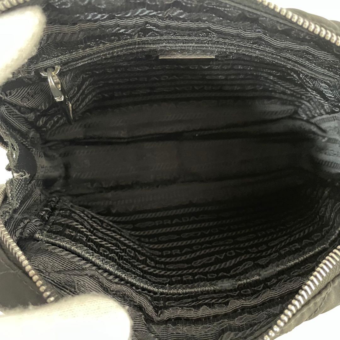 【良品】PRADA プラダ 2way チェーン ハンドバッグ キルティング 黒