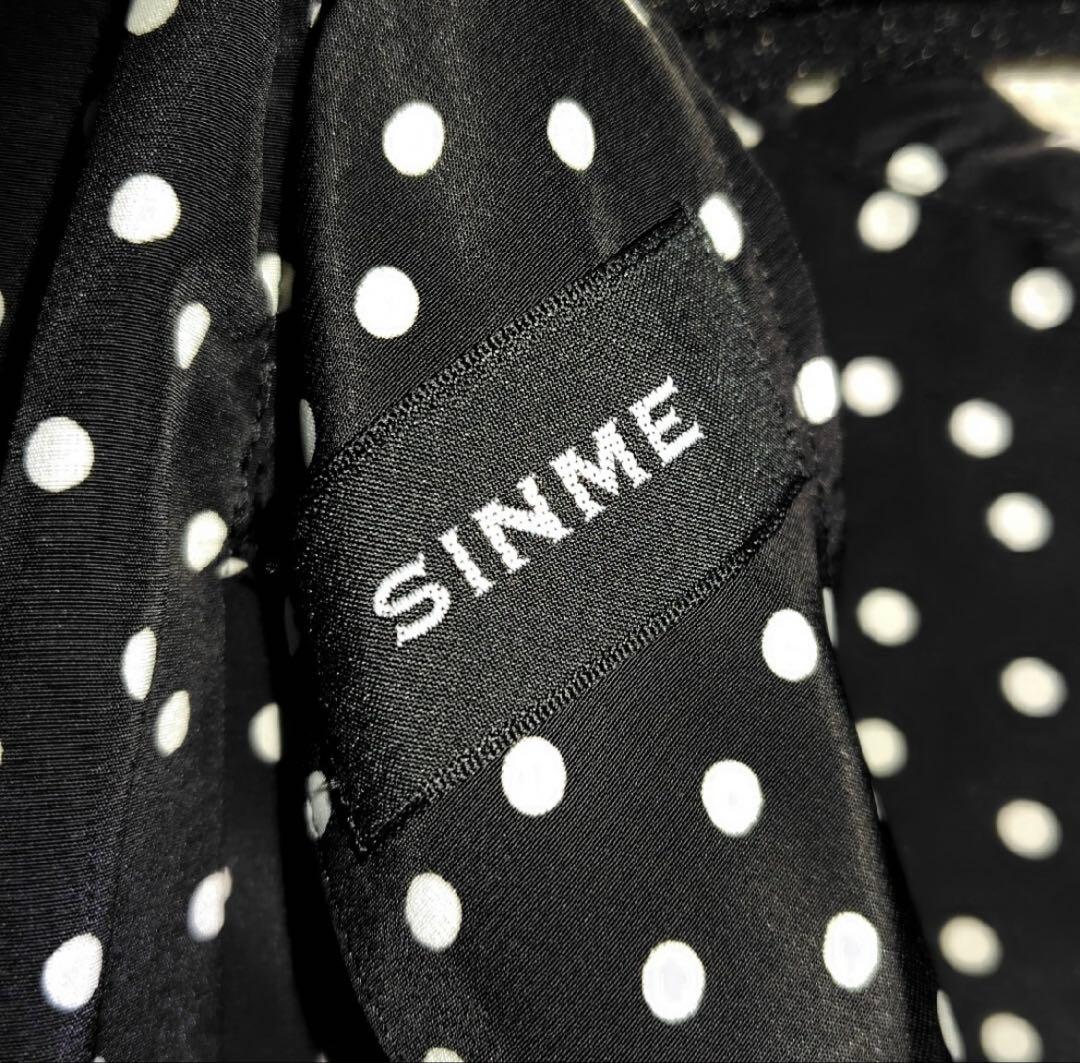 SINME ドット柄　ボウタイブラウス