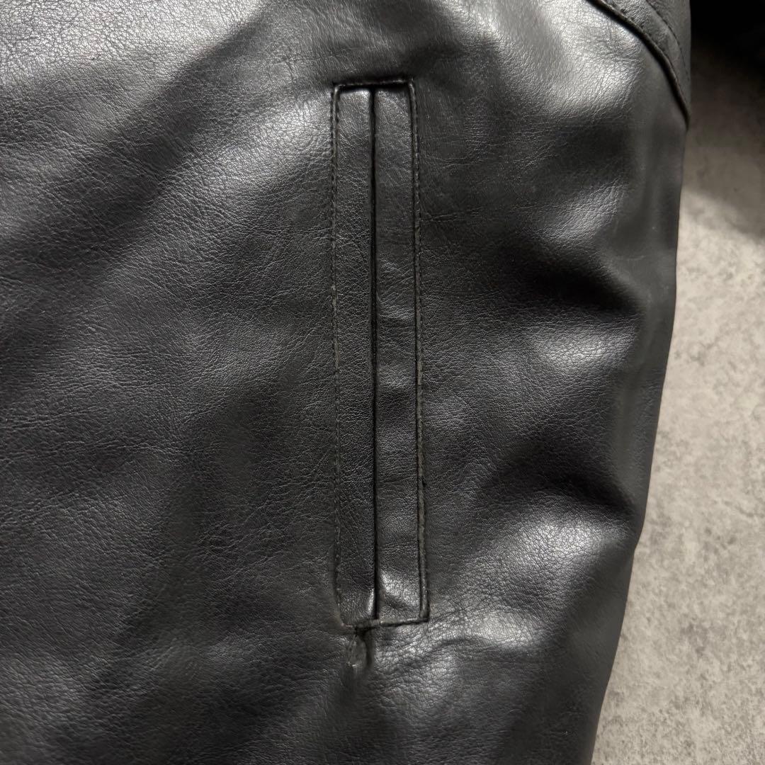 【希少品】AVIREX スタジャン　XL バッグロゴ　PVC レザージャケット