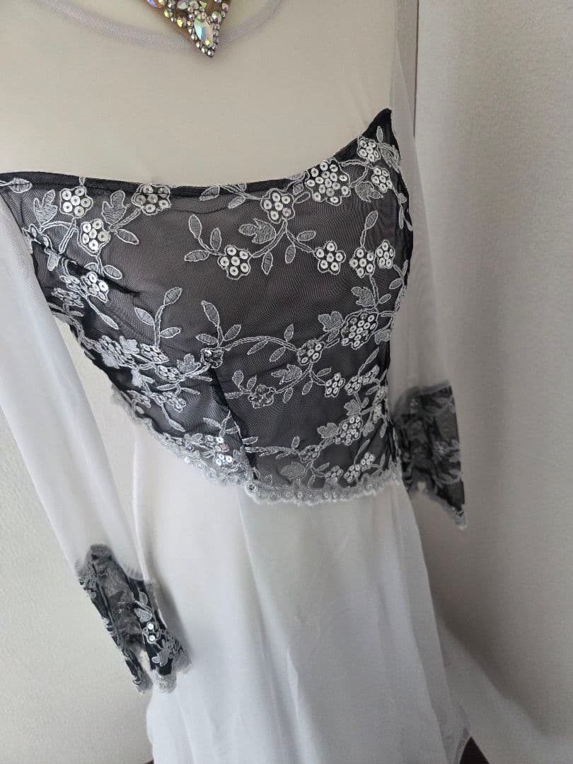 訳あり スタンダードドレス ボールルーム ホワイト 社交ダンス