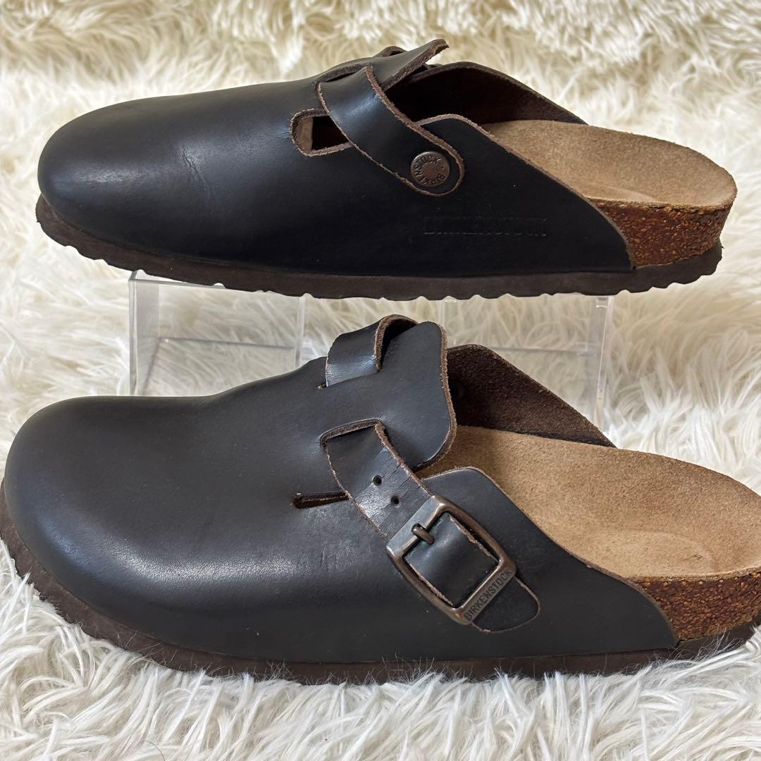 【美品】BIRKENSTOCK ビルケンシュトック　ボストン　レザー　ブラック