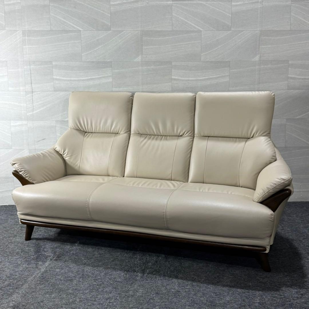 nitori ニトリ 3人用ソファ コウテイ3 革張りソファ d4859