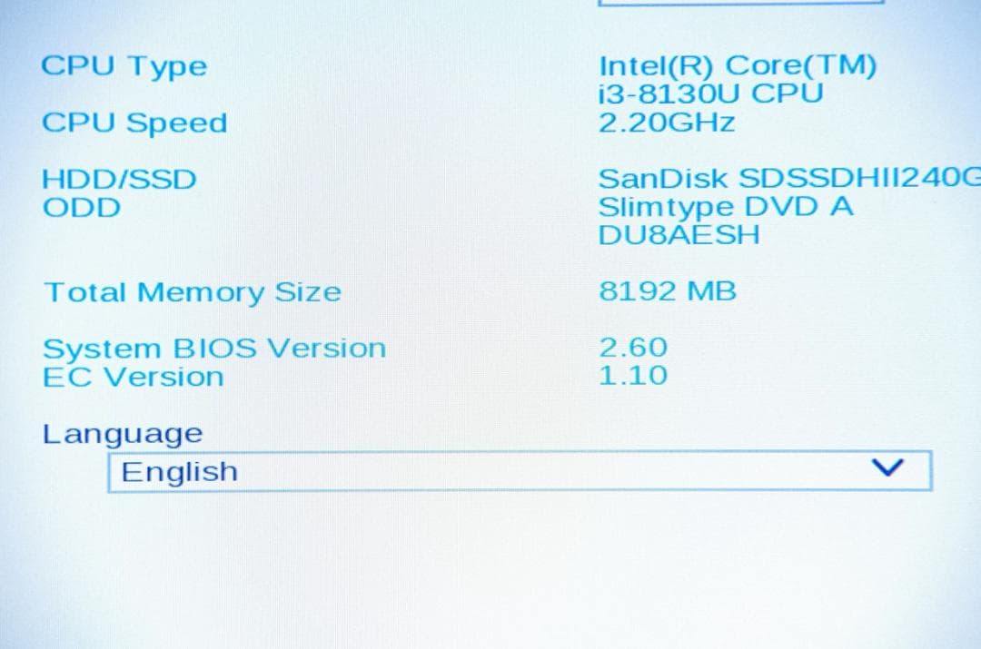 東芝dynabook B65/DN 第8世代 i3-8130U/8G/240G