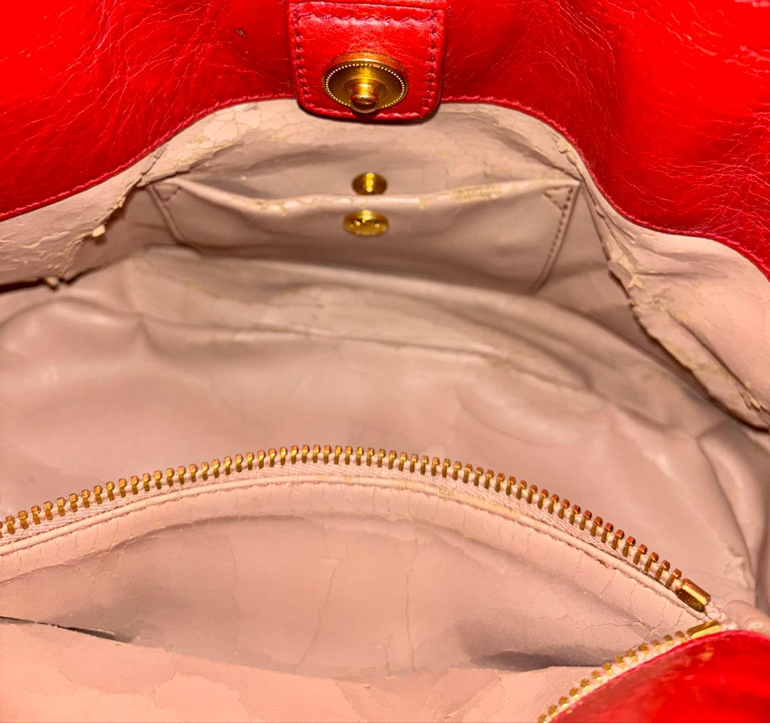 [レア]PRADA リボン ハンド ショルダーバッグ 2wayヴィッテロシャイン