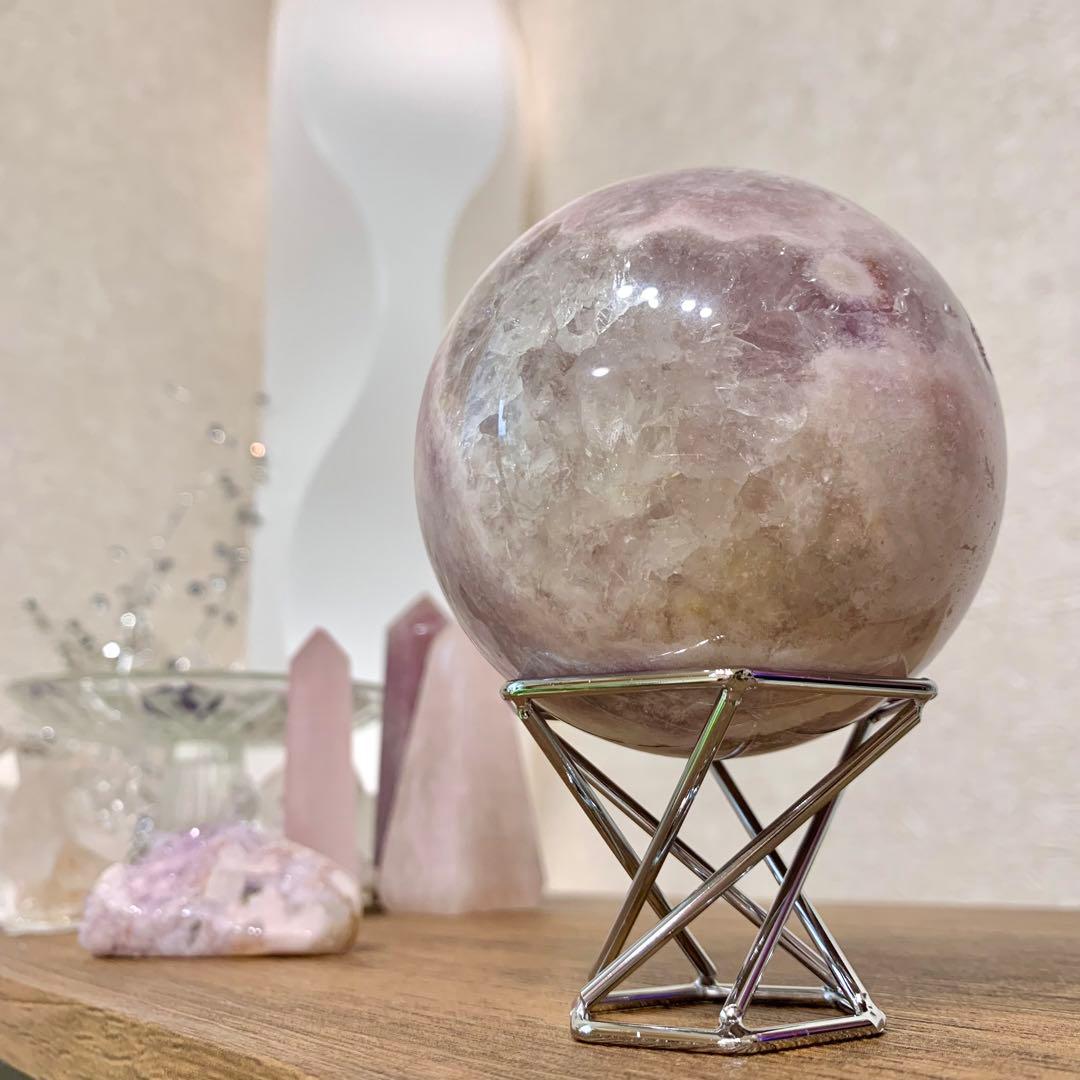 ピンクアメジストフラワーアゲート　大玉　スフィア　8cm ブラジル産