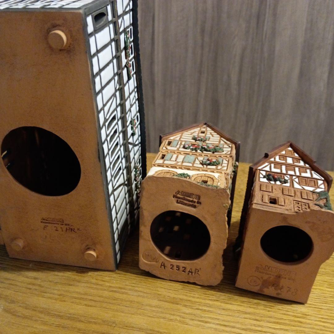 【超メルカリ祭限定】ライト付リトアニアキャンドルハウス3点セット　刻印あり