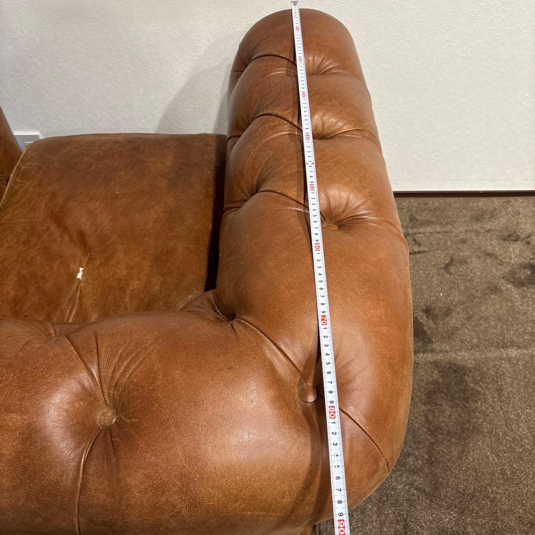 Eiji　ブラウンレザー チェスターフィールドソファ