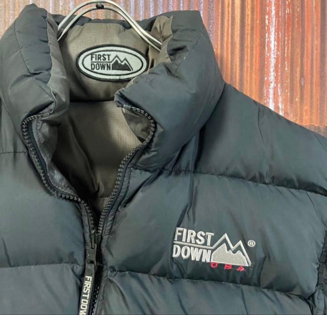 2点セット FIRST DOWN リバーシブル バンダナ柄 ダウンジャケット L