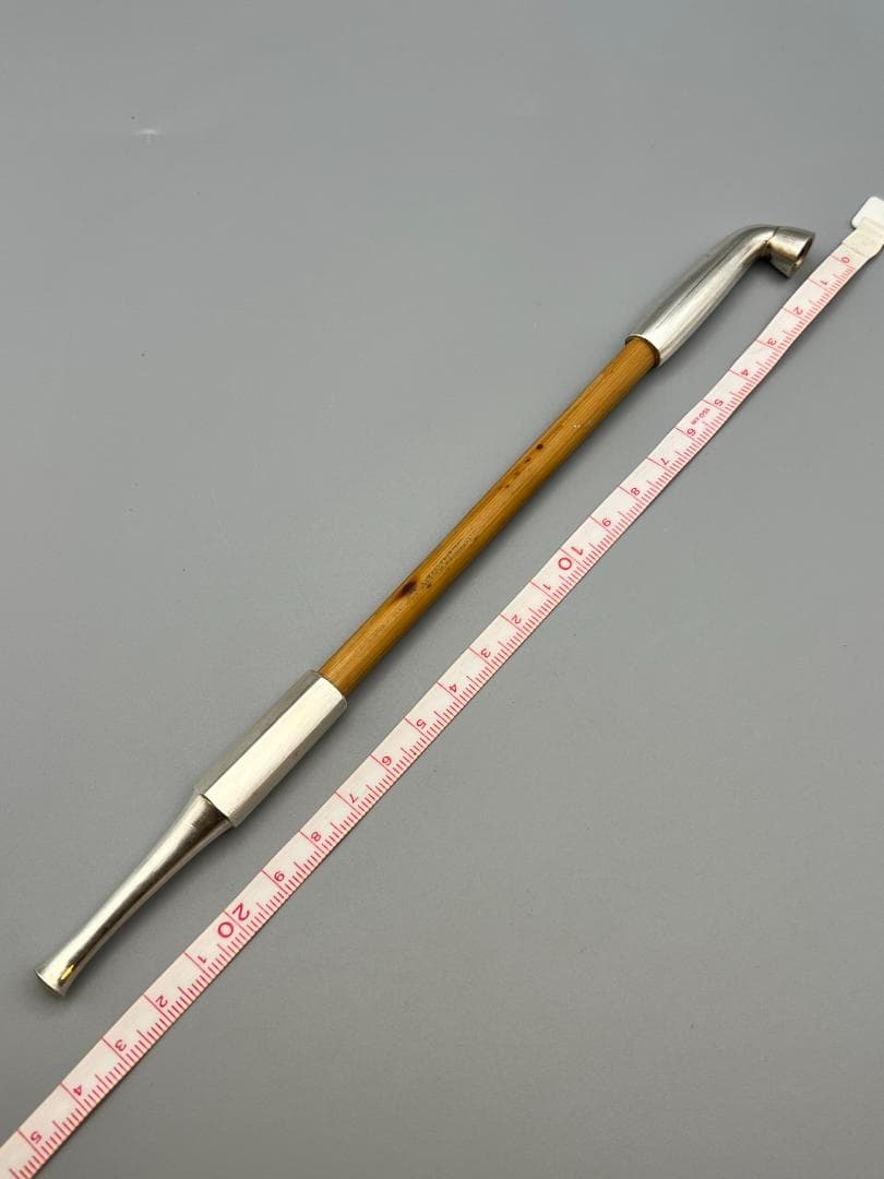 純銀製　純刻印　煙管　キセル　六角形　銀細工　アンティーク　重量約36g