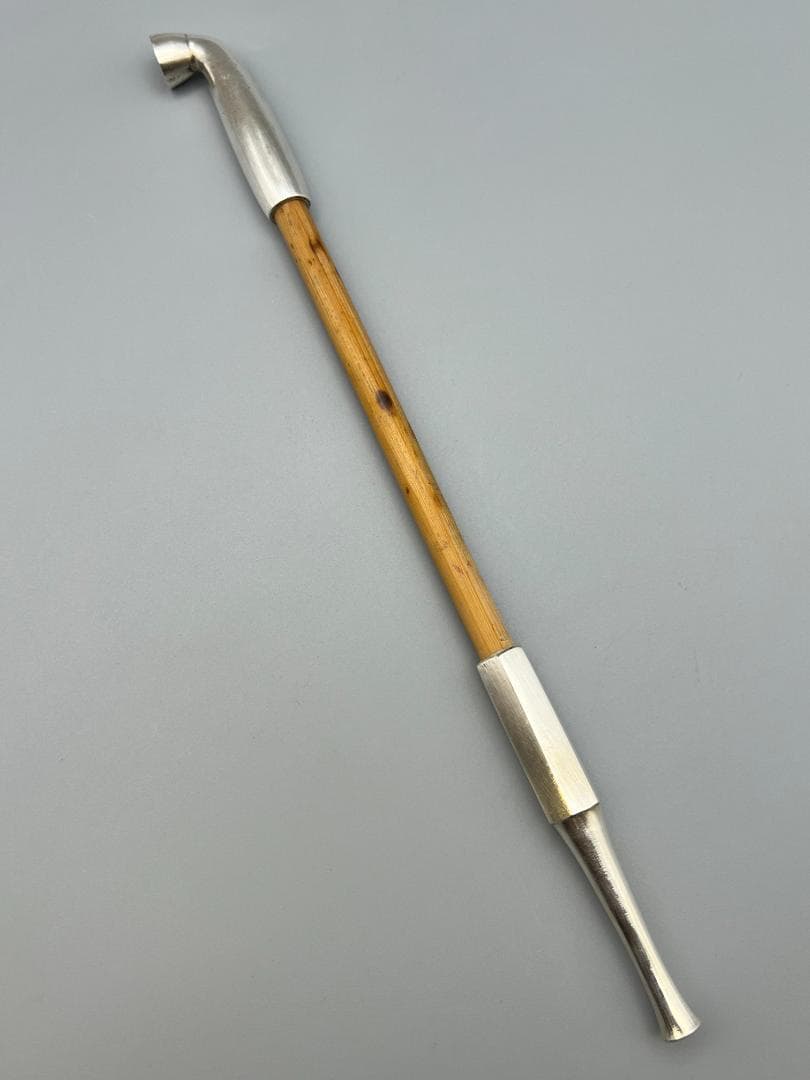 純銀製　純刻印　煙管　キセル　六角形　銀細工　アンティーク　重量約36g