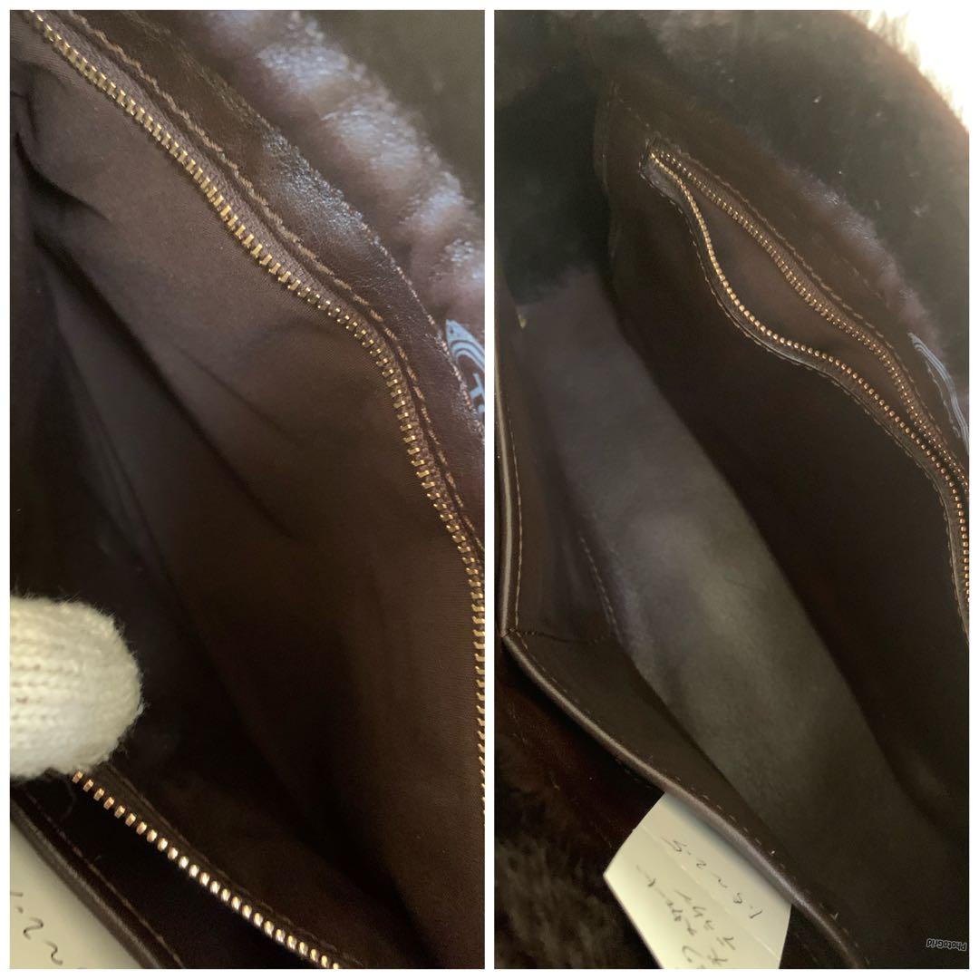 【大幅値下げ中】 TODS本革ラムファーボアレザー　ハンドバッグ　ボストンバッグ