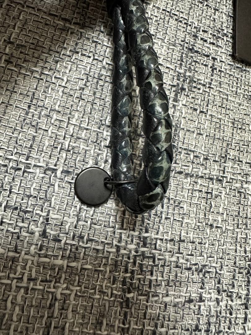 レア　ボッテガヴェネタ　キーリング　イントレチャート　パイソン　ブラック　箱無し