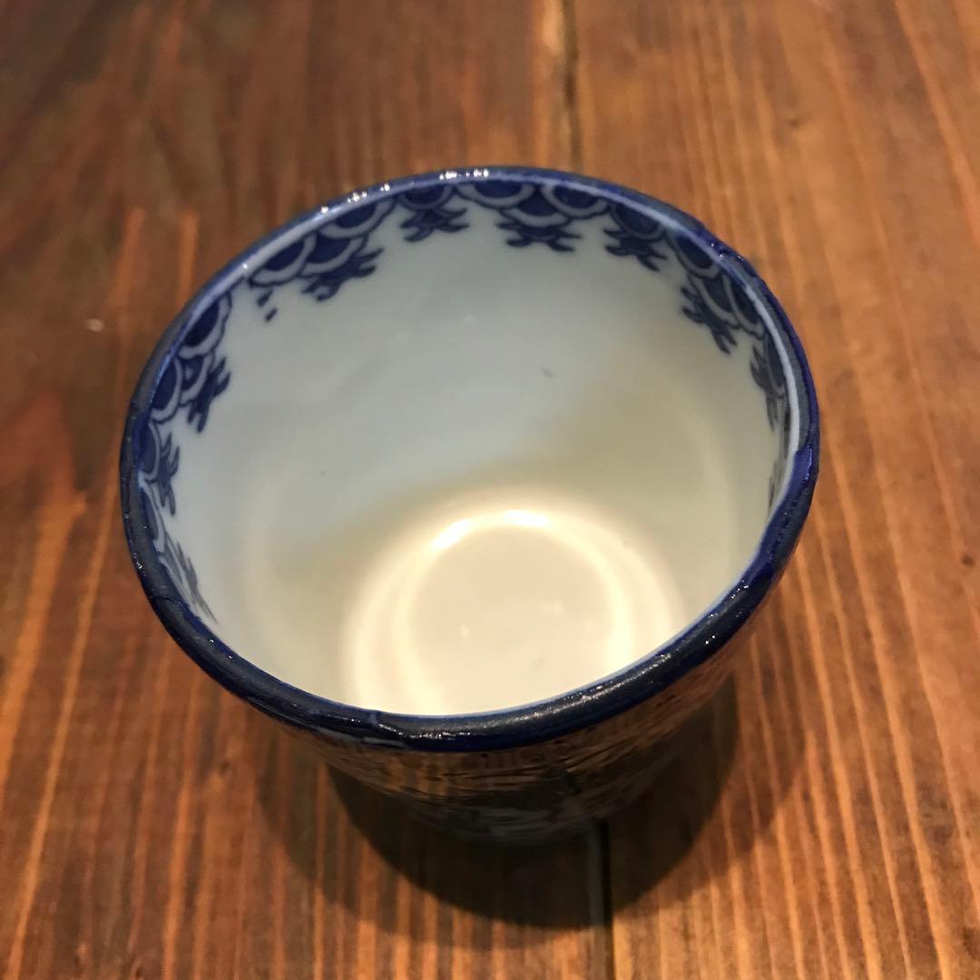 美品　染め付け　鳳凰　唐草　蕎麦猪口　そば猪口　時代物　絵柄が素敵な