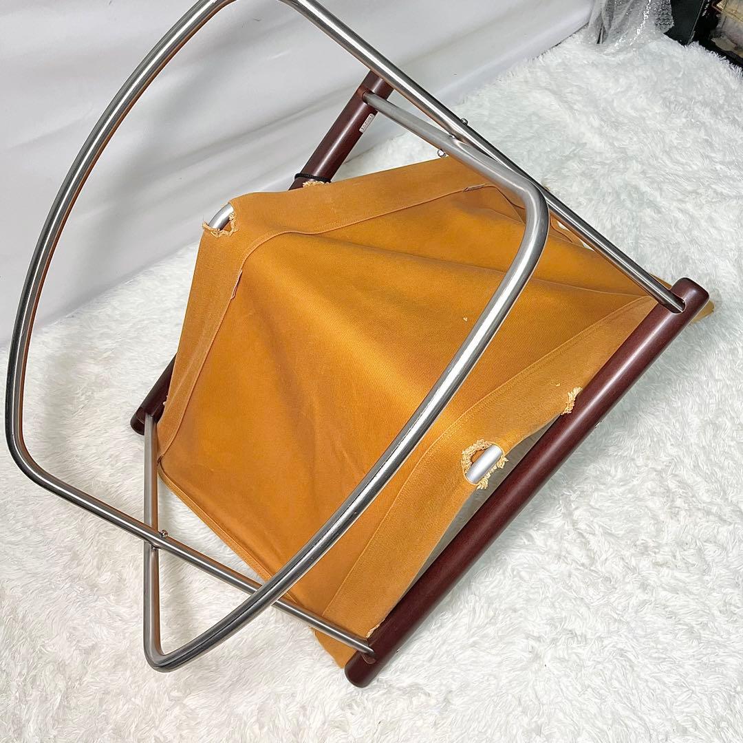 NychairX ニーチェアエックスオットマン付き オレンジ×ダークブラウン