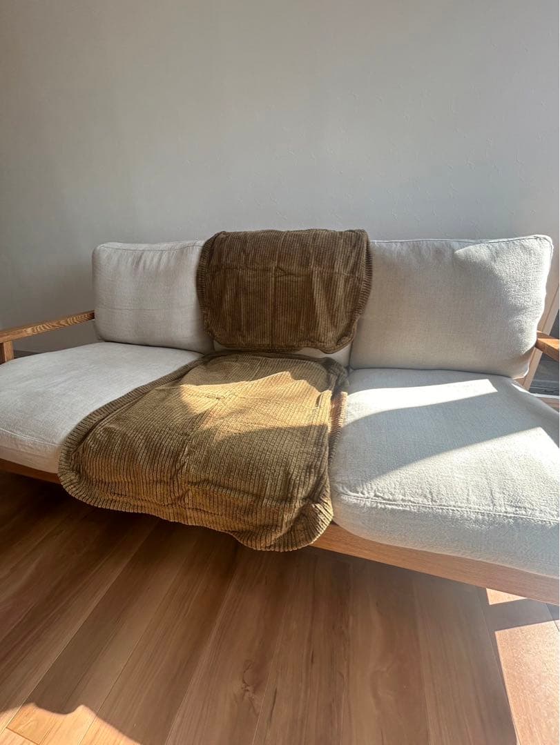 Re:CENO NOANAソファ 3人掛け、カバーリネン/コーディロイ2種セット