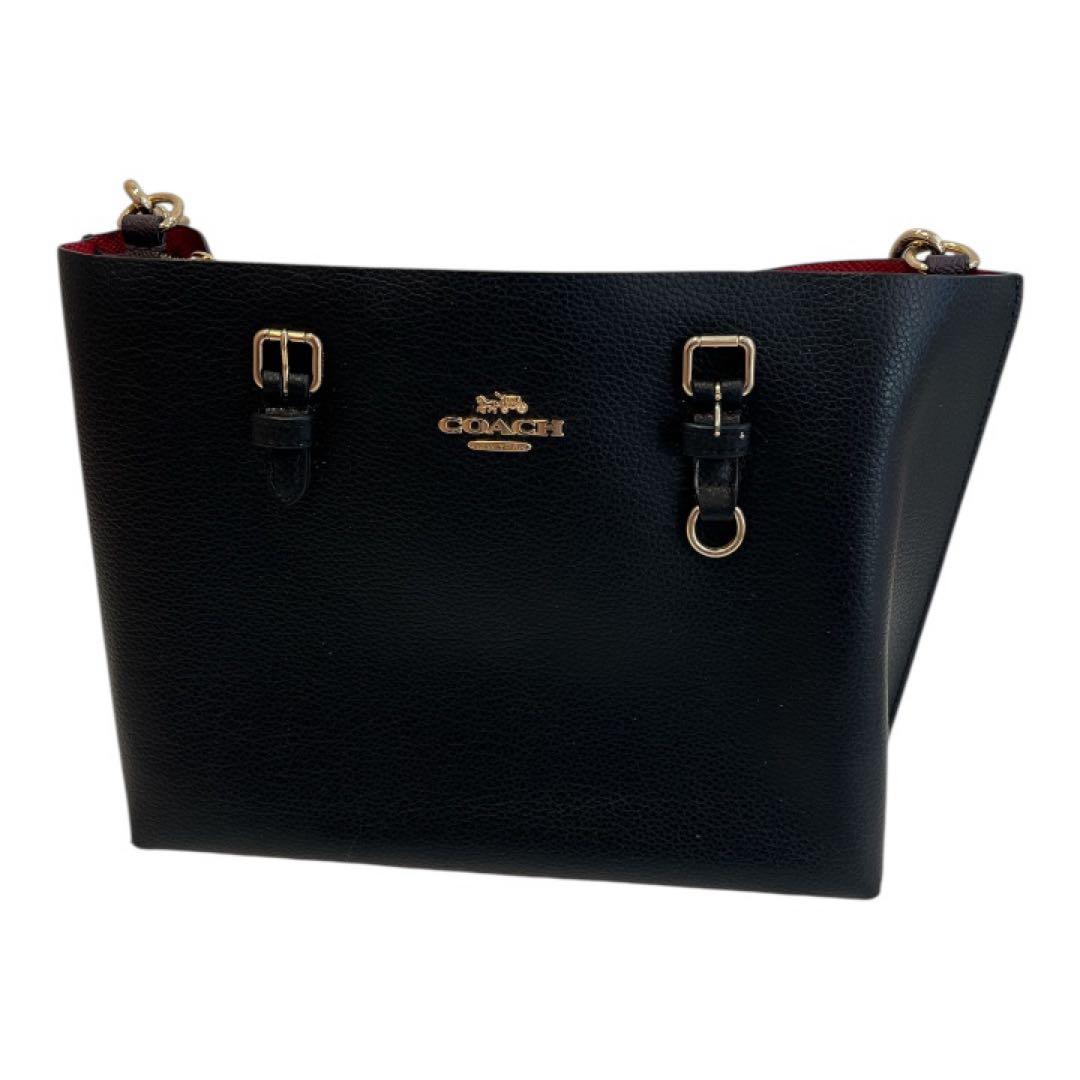 極美品 コーチ ショルダーバッグ ブラック レザー C4084 ハンドル無し