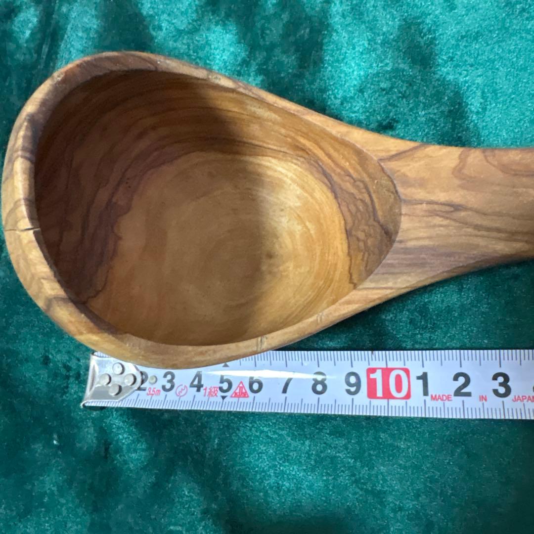 オリーブウッド　レードル　スプーン 約30cm 調理用