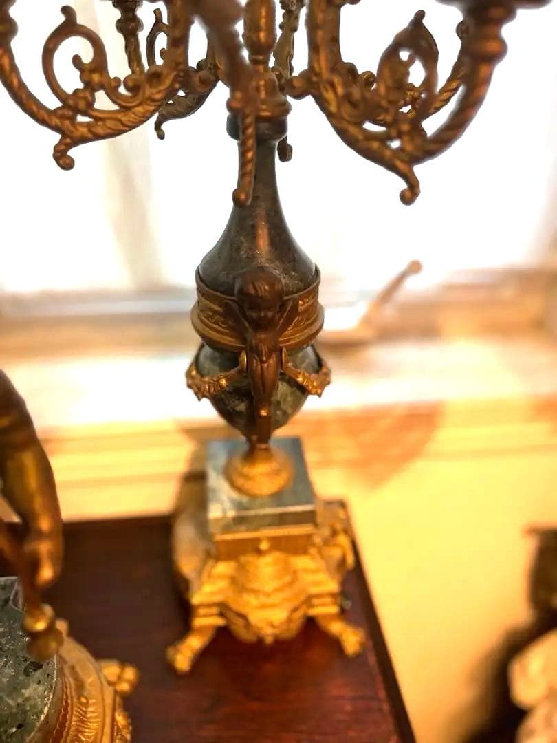 イタリア製 Imperial 置き時計 燭台セット　アンティーク