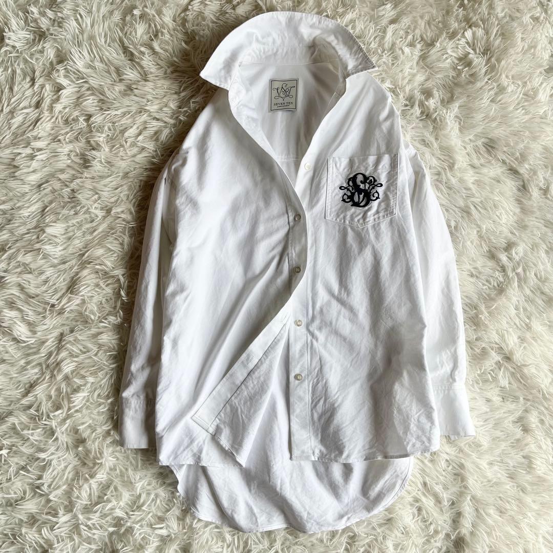 美品✨ セブンテン SVT 刺繍 オックスシャツ オーバーサイズ S ホワイト