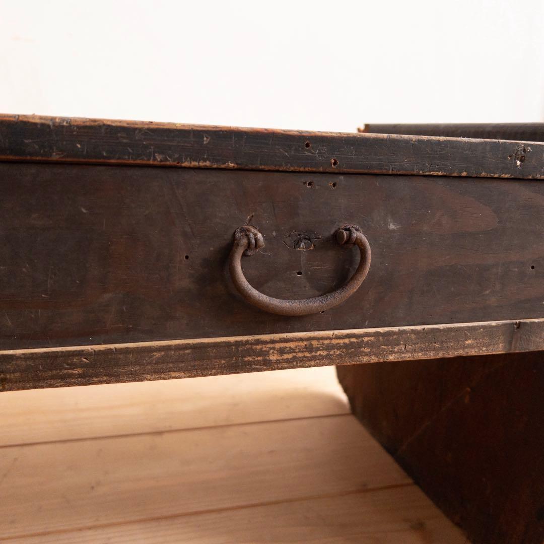 文机（カケあり）　ローデスク　無垢　古道具　古家具　アンティーク　ビンテージ