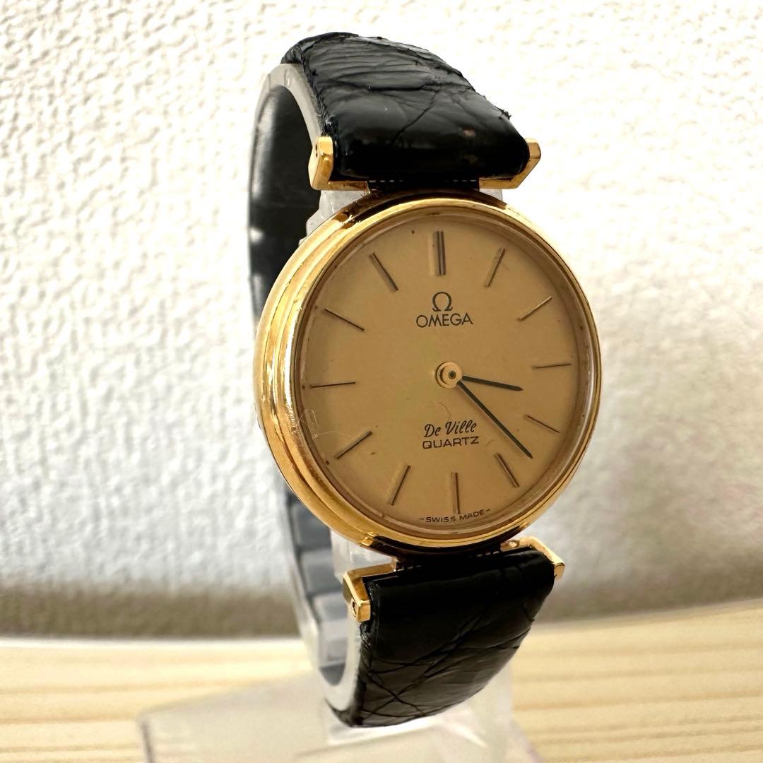 OMEGA時計 デビル deville ゴールド文字盤 プッシュ式 高級