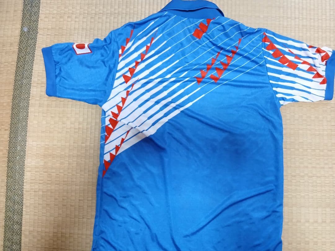 asics 青 サッカー日本代表シャツ　1993 ドーハ