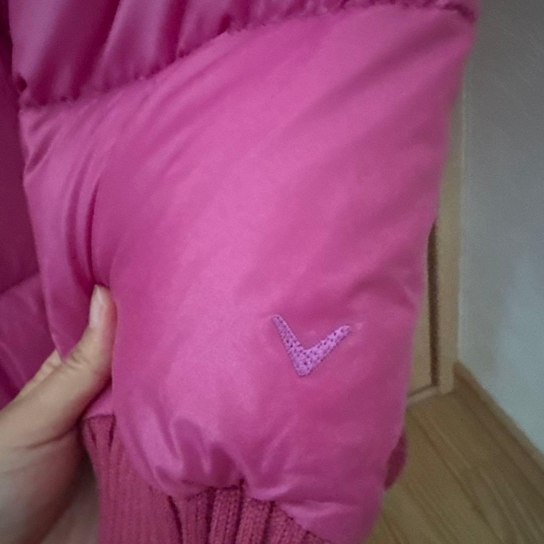 ピンク ダウンジャケット フード付き