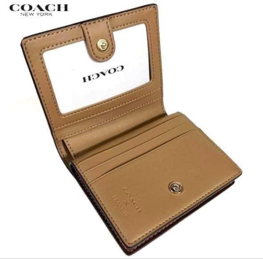 COACHコーチ ×スヌーピーコラボシグネチャースナップ二つ折り財布