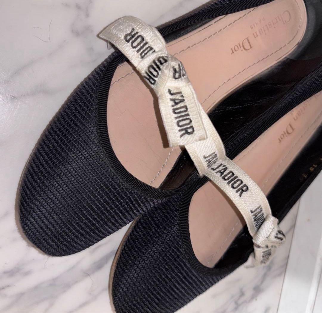 AyaChristian Dior ブラックバレエシューズ