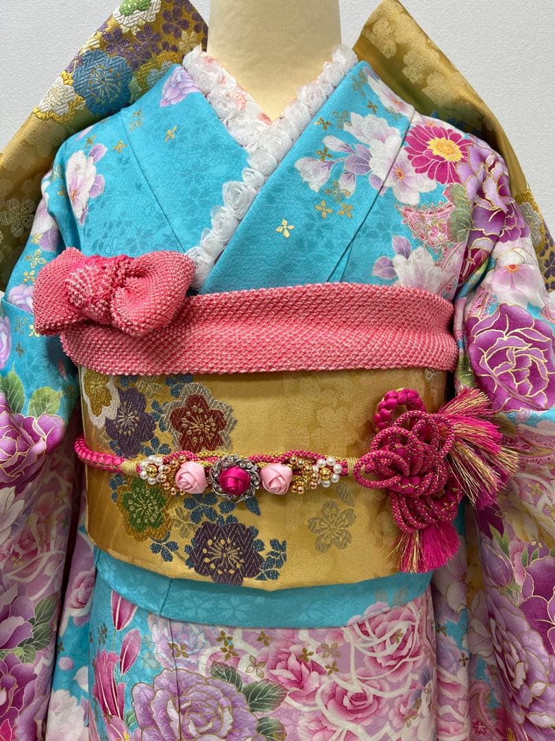 振り袖　フルセット　別誂長襦袢　金彩加工　長尺袋帯　成人式　結婚式　695