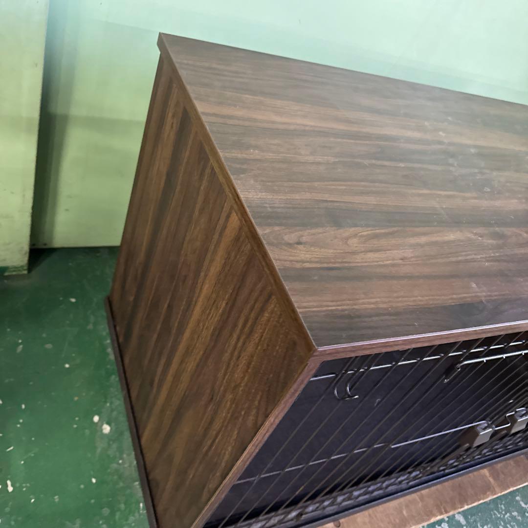 ★ 犬用ケージ ダークブラウン 2ドア ペット用品 サークル 格安