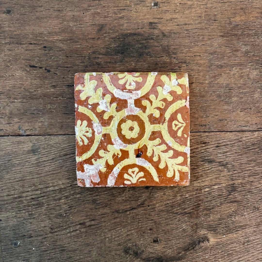 特別出品 欧州中世象嵌タイル 古道具 アンティーク ビンテージ 骨董 古美術