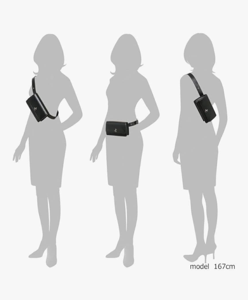 jimmy choo ボディバッグ　黒　ヴァレンヌ　ベルトバッグ　ジミーチュウ