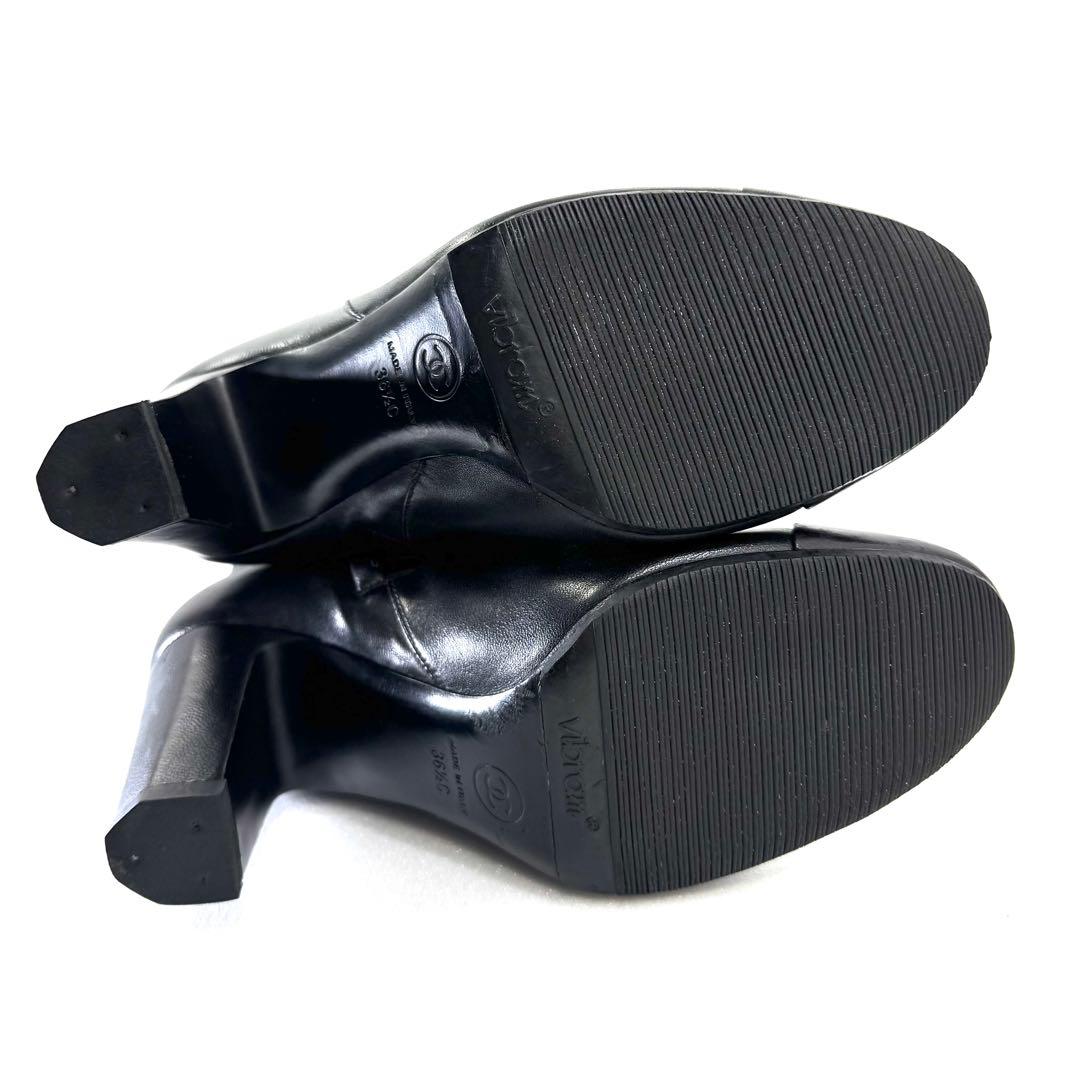 【CHANEL】シャネル（23.5cm）ニーハイブーツ ココマーク ラムスキン