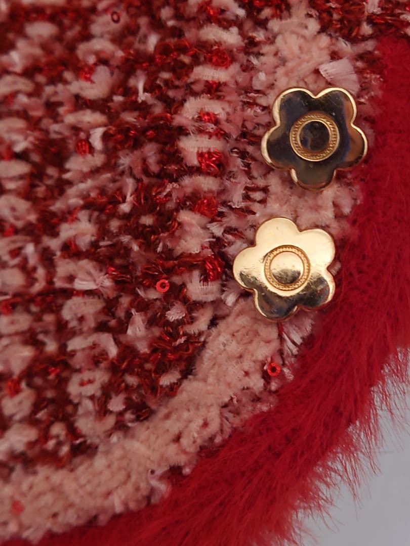 LILY BROWN＆MARY QUANT ツイードニットジャケット　レッド