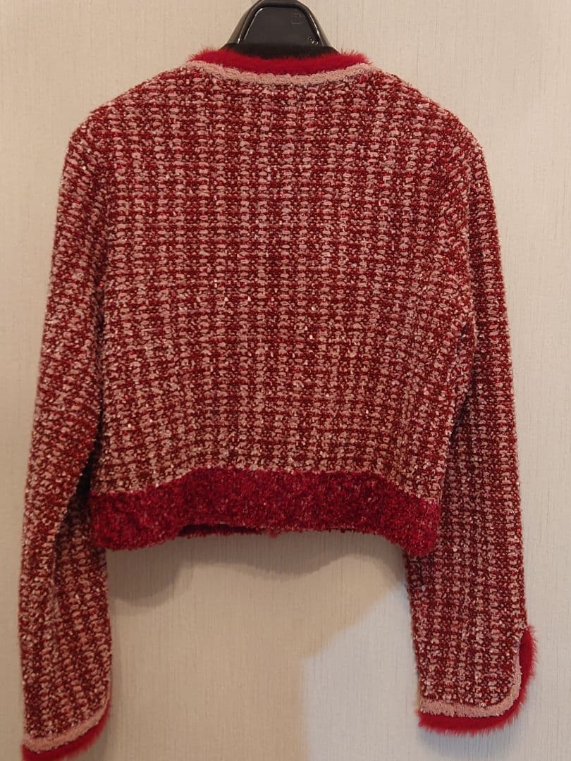 LILY BROWN＆MARY QUANT ツイードニットジャケット　レッド