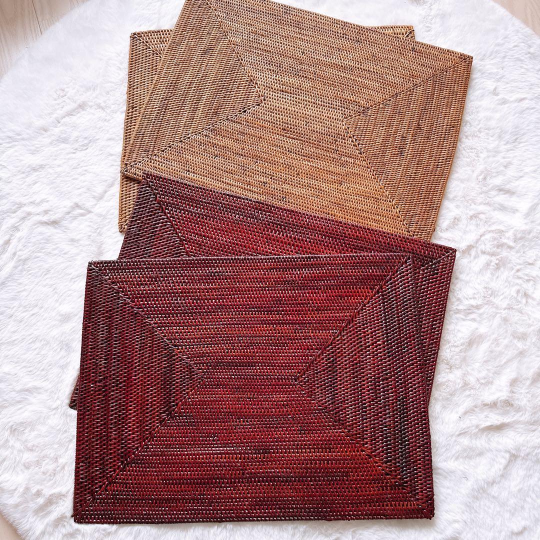 【新品】アタ ランチョンマット 4枚セット バリ島雑貨 アタ マット バリ島