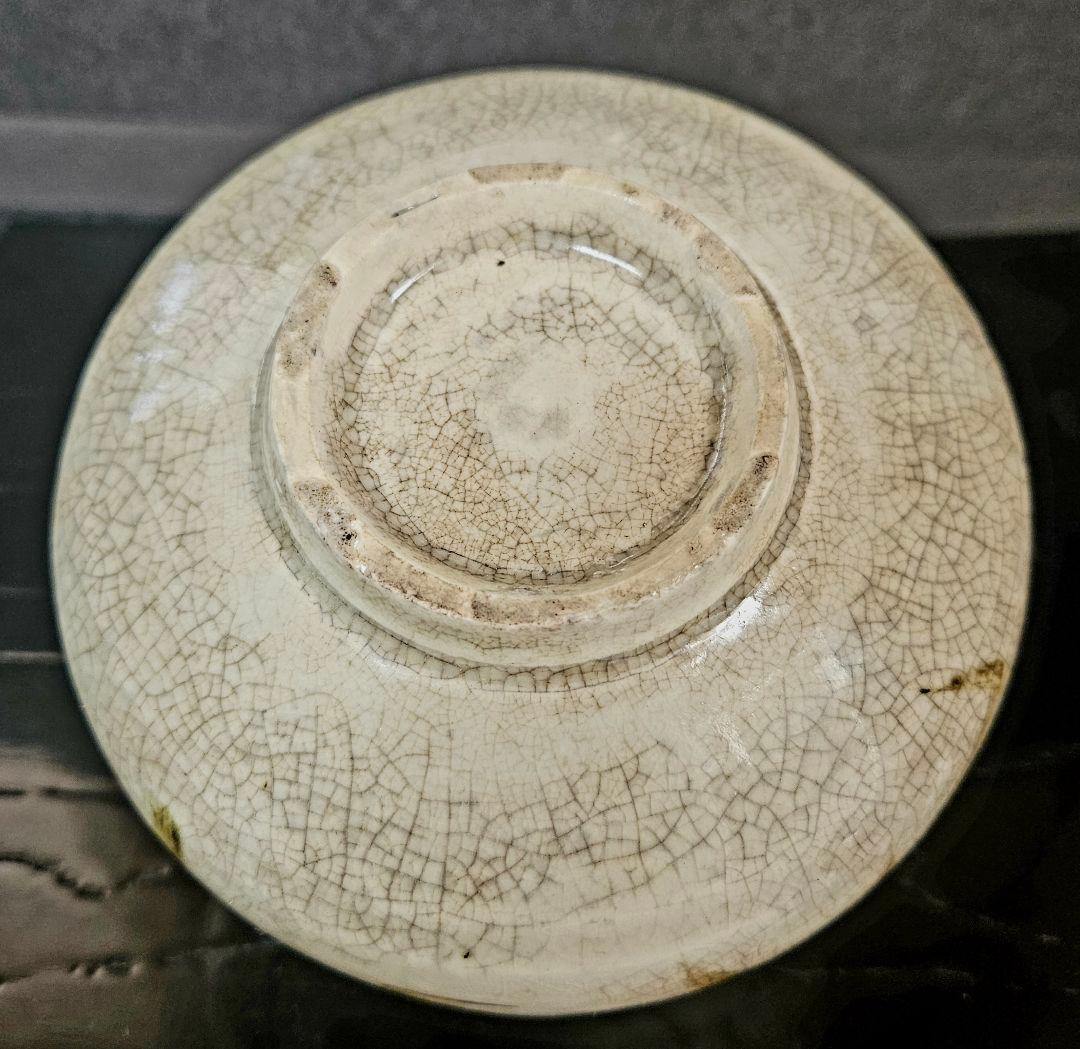 【名品❗】李朝古美術　李朝古陶磁　古玩　李朝　鉄砂　蟹の図　大振り　茶碗　【逸品