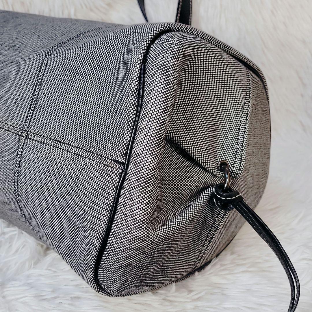 希少✨バーバリー ボストン ハンドバッグ　キャンバス レザー　ロゴプレート