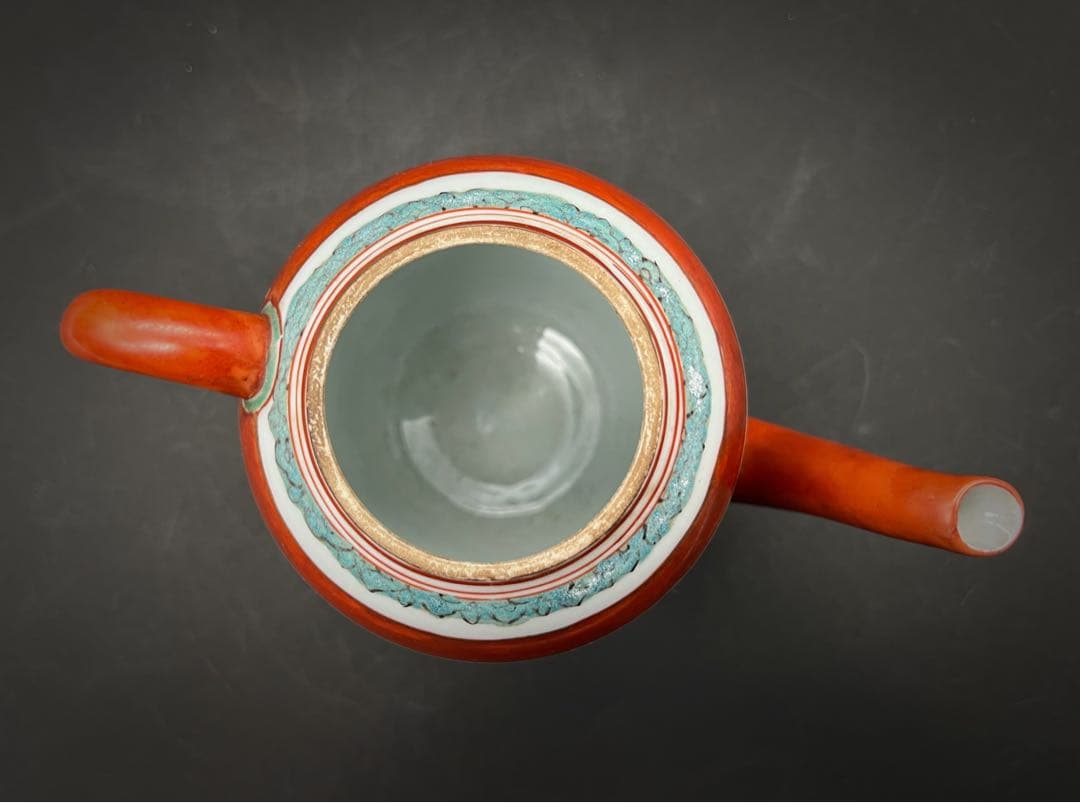 中国美術 古玩 明代 金襕手水壺 茶壺　急須 茶道具 箱付き