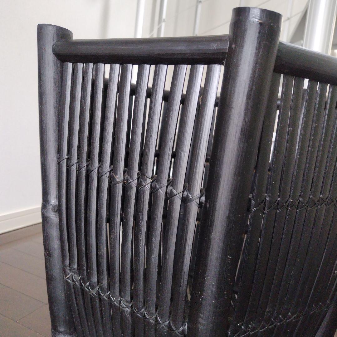 ヴィンテージ 特大バンブー 鉢カバー 六角形 ブラック