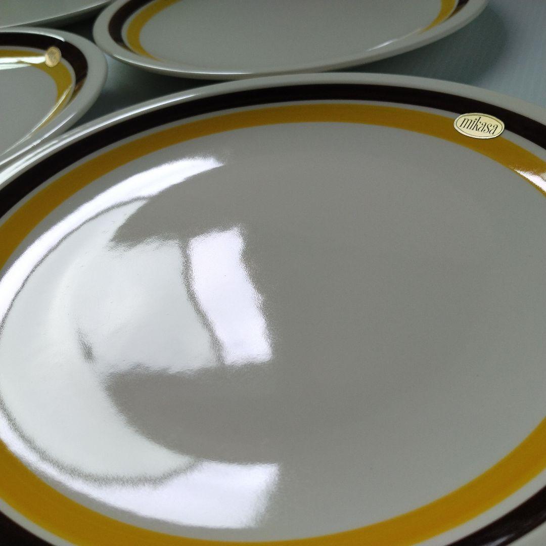 昭和レトロ MIKASA オールド ミカサ 大皿 プレート皿 イエロー 24cm
