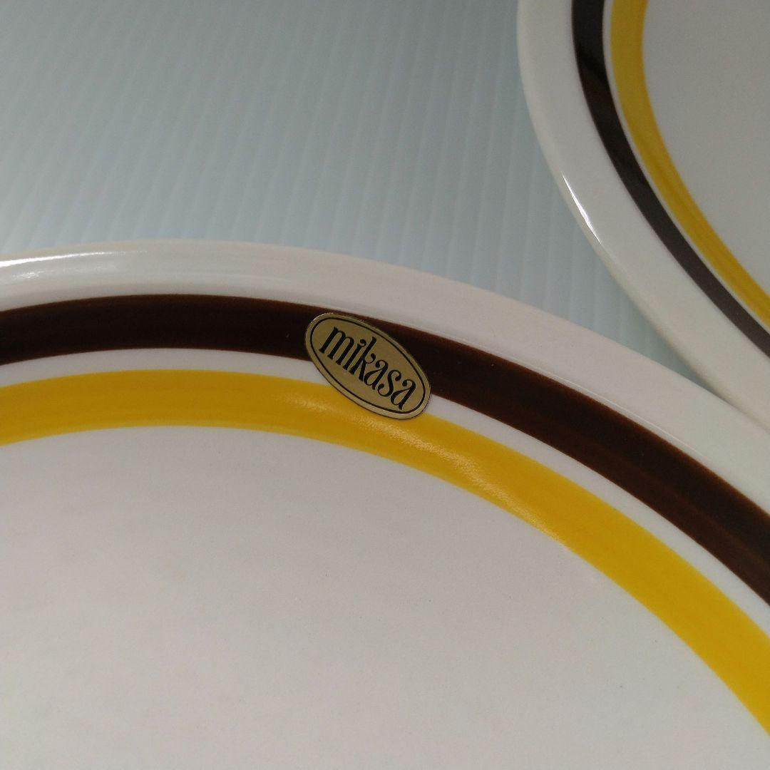 昭和レトロ MIKASA オールド ミカサ 大皿 プレート皿 イエロー 24cm