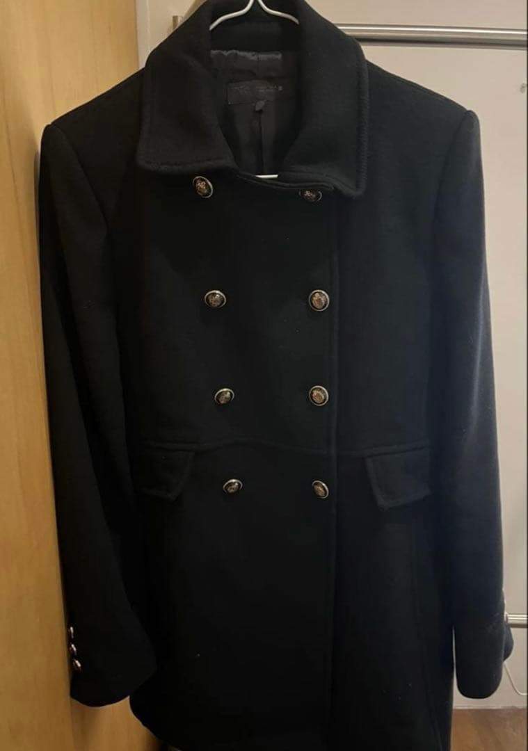 ZARA ウール混紡ショート丈ダブルブレストコート L