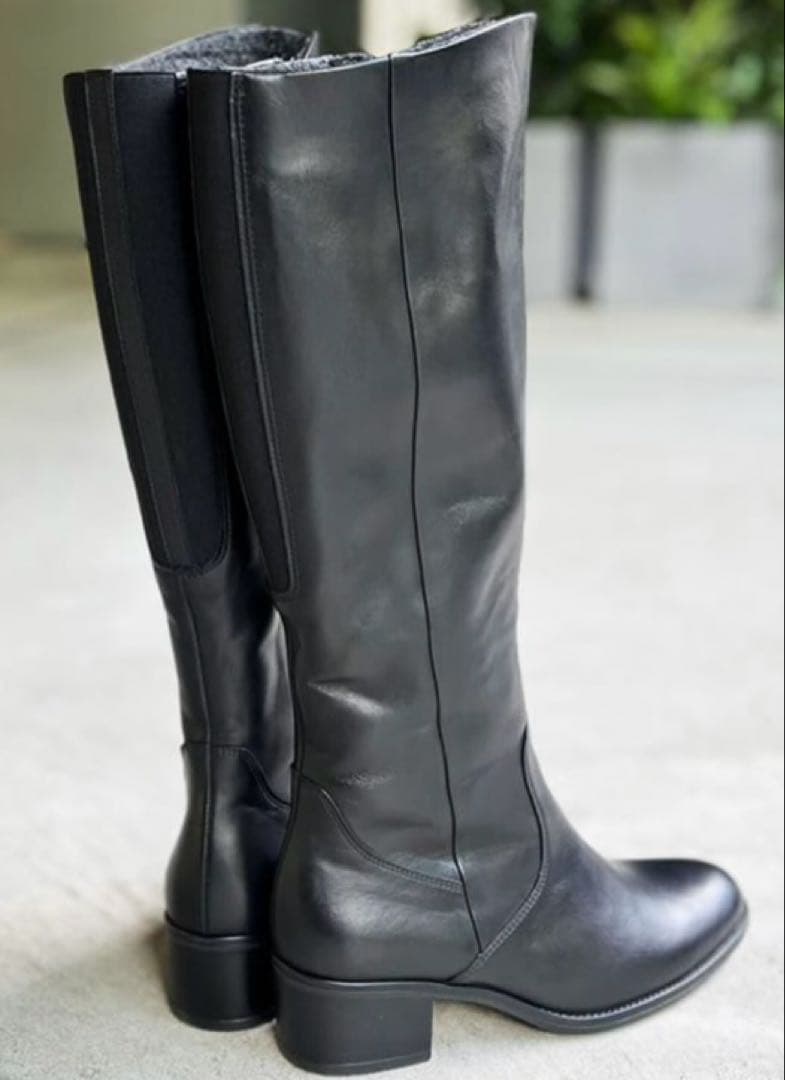 大特価❗️【新品】Gabor　ガボール　上質　レザーブーツ　黒ロングブーツ　靴
