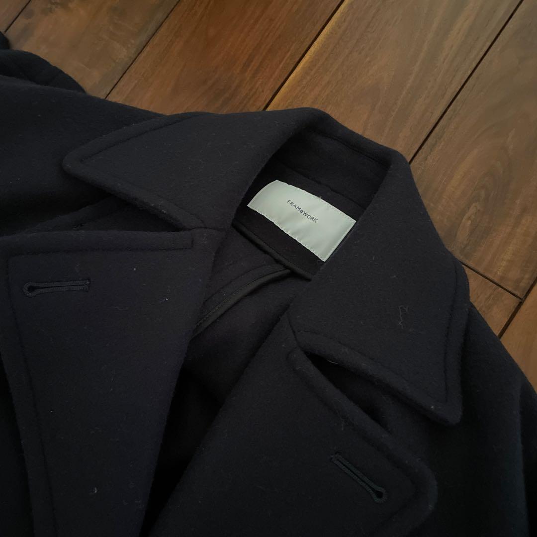 Mayuko✴︎FRAMeWORK ロング Pコート　36　ネイビー