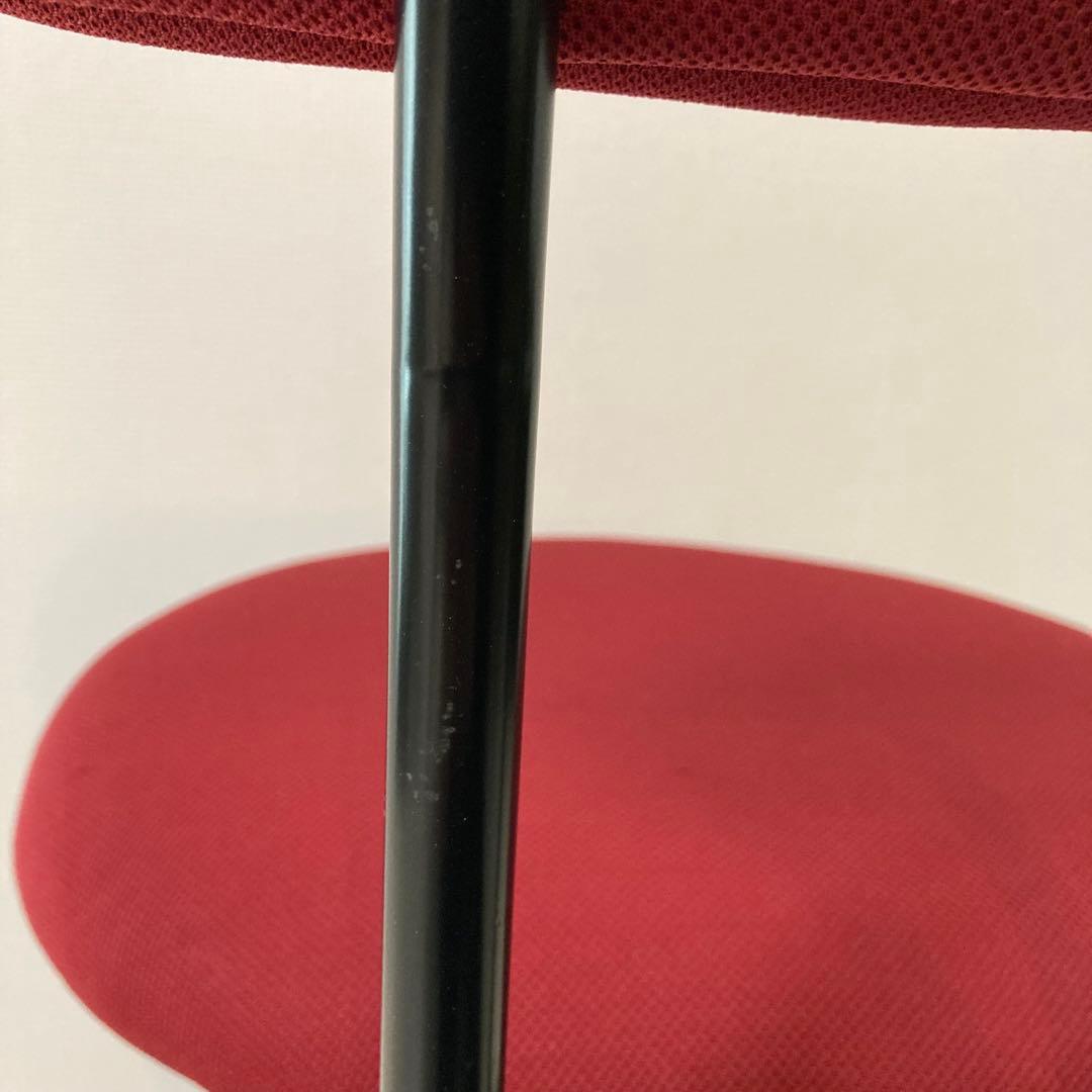 無印良品　ワーキングチェア・ガススプリング昇降式（赤）