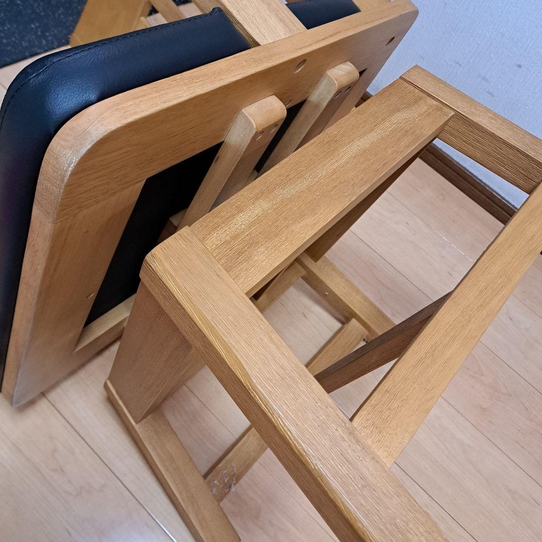 【直接受け渡し】 回転式チェア　ダイニングチェア　木製　肘つき　2脚セット