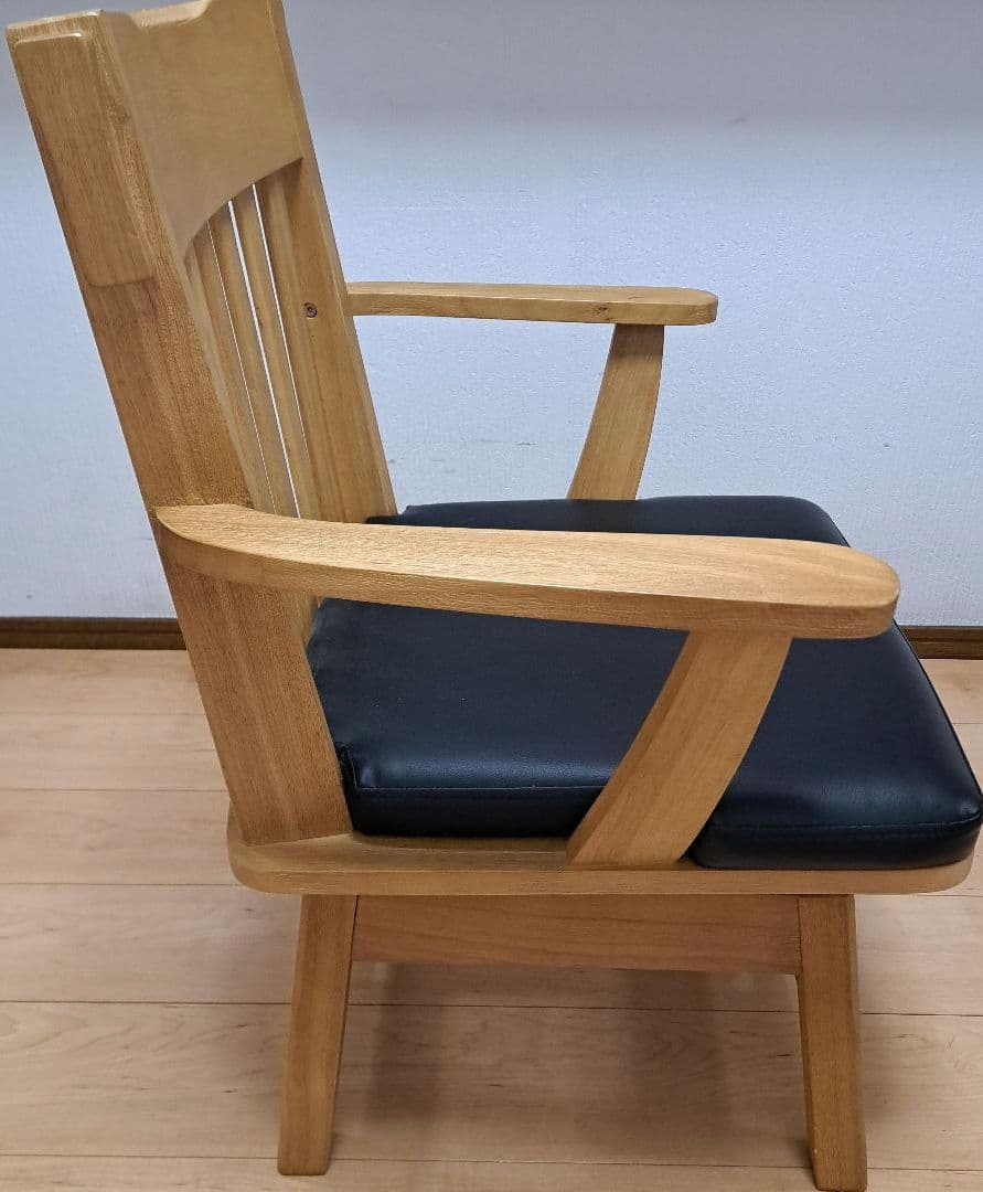 【直接受け渡し】 回転式チェア　ダイニングチェア　木製　肘つき　2脚セット