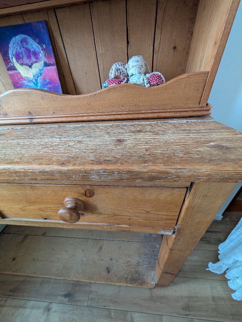 アンティークパインカップボード